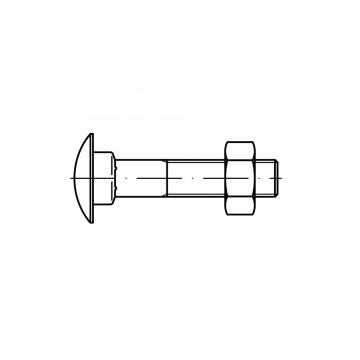 Болт М16х260 мебельный, низкий полукруг, сталь 4.6 DIN 603