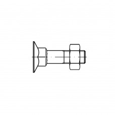 DIN 605 Болт М10* 30 мебельный, потай, сталь 4.6