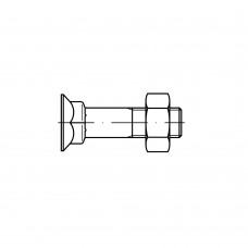 DIN 608 Болт М10* 25 мебельный, потай, сталь 8.8