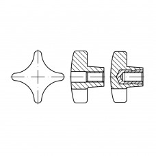 DIN 6335 Рукоять 12 крестообразная, форма К, сталь