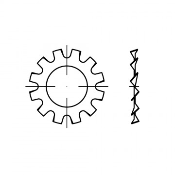 Шайба 13 стопорная, с внешними зубцами, сталь DIN 6797