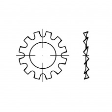 DIN 6797 Шайба 23 стопорная, с внешними зубцами, сталь