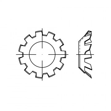 Шайба 6,4 стопорная, с внешними зубцами, сталь, цинк DIN 6797