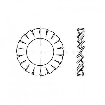 Шайба 2,7стопорная, с внешними зубцами, сталь DIN 6798