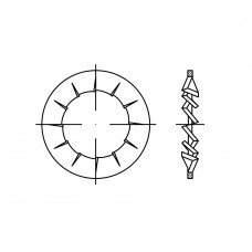 DIN 6798 Шайба 23 стопорная, с внутренними зубцами, сталь