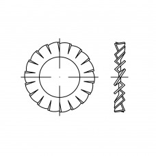 DIN 6798 Шайба 3,2 стопорная, с внешними зубцами, сталь нержавеющая А4
