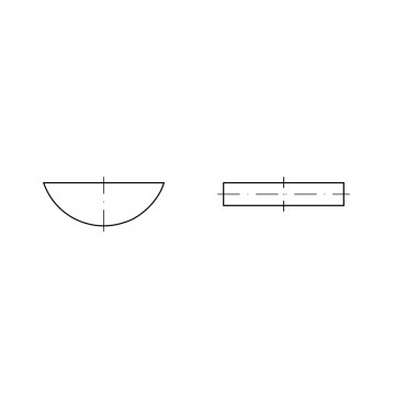 Шпонка 2х3,7 сегментная, полукруглая, сталь DIN 6888
