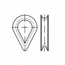 DIN 6899 Коуш 12 для троса, каната, сталь, цинк