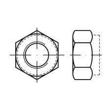 DIN 6925 Гайка М16 x 1,5 шестигранная самоконтрящаяся цельнометаллическая, сталь, цинк
