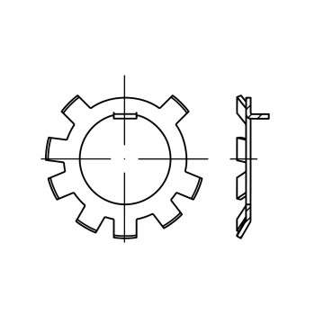 Шайба 24 стопорная, многолапчатая, сталь DIN 70952
