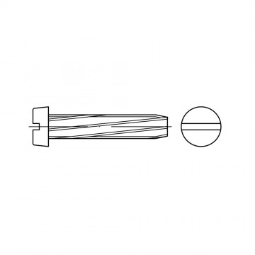 Винт 4х25 самонарезающий цилиндр прямой шлиц, сталь, цинк DIN 7513