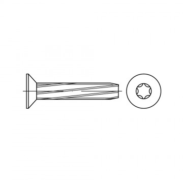 Винт 3х10 самонарезающий потайная головка TORX, сталь, цинк DIN 7516