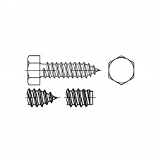 DIN 7976 Саморез 4,2* 16 с шестигранной головкой, острый конец, сталь, цинк