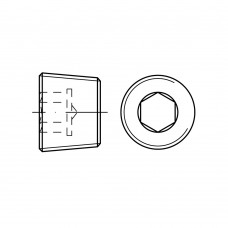 DIN 906 Пробка UNC 3/4 с резьбой, внутренний шестигранник, сталь, цинк