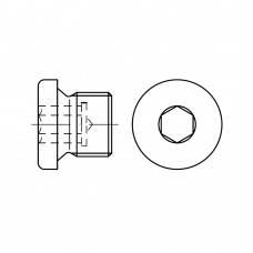 DIN 908 Пробка 10 резьбовая с фланцем, сталь 5.8, цинк