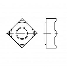 DIN 928 Гайка 4 квадратная, приварная, сталь