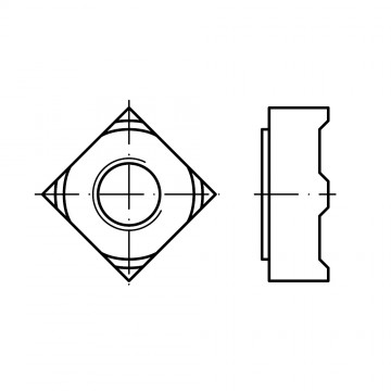 Гайка 4 квадратная, приварная, сталь DIN 928