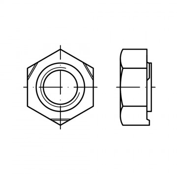 Гайка 3 шестигранная, приварная, сталь DIN 929