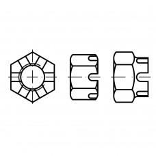 DIN 935 Гайка М5 корончатая, сталь