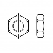 DIN 936 Гайка М10* 1 низкая, шестигранная, левая резьба, сталь