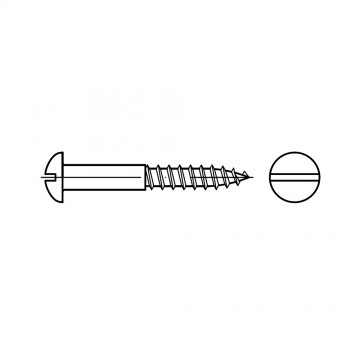 Шуруп 2,5х8 с полукруглой головкой, прямой шлиц, латунь DIN 96