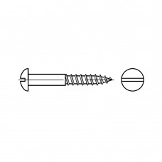 DIN 96 Шуруп 4* 16 с полукруглой головкой, прямой шлиц, латунь, никель