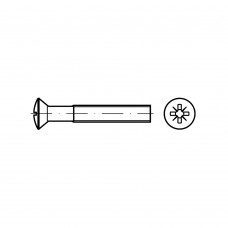 DIN 966 Винт М2,5* 6 с полупотайной головкой шлиц PH, сталь 4.8, цинк