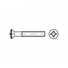 DIN 966 Винт М4* 45 с полупотайной головкой шлиц PH, сталь нержавеющая А2