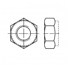 DIN 980 Гайка 10 шестигранная, самоконтрящаяся, форма М, сталь, горячее цинкование