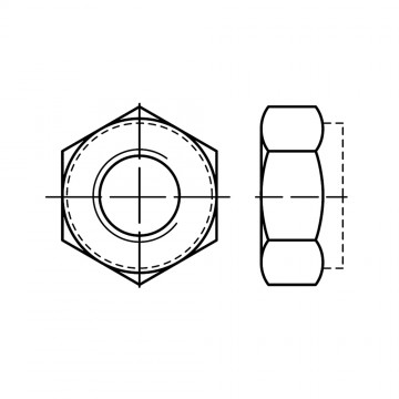 Гайка 20х1,5 шестигранная, самоконтрящаяся, сталь, цинк DIN 980