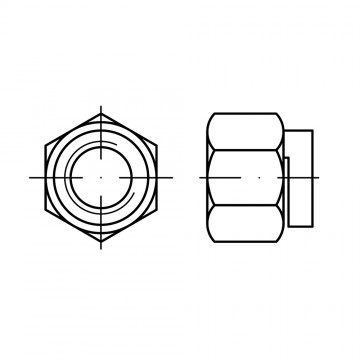 Гайка 24 шестигранная, самоконтрящаяся, сталь нержавеющая А2 DIN 980