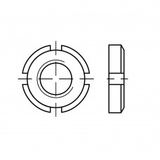 DIN 981 Гайка 10* 0,75 круглая, шлицевая, сталь