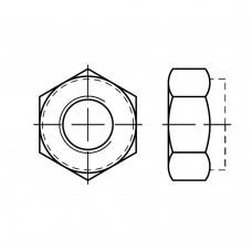 DIN 985 Гайка М10* 1 шестигранная, самоконтрящаяся, с нейлоновым вкладышем, сталь, цинк