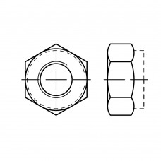 DIN 985 Гайка М16 шестигранная, самоконтрящаяся, с нейлоновым вкладышем, сталь