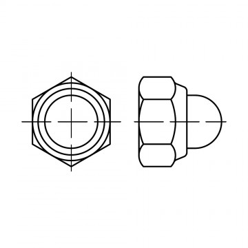 Гайка 6 самоконтрящаяся, колпачковая, сталь, цинк DIN 986