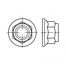 EN 1663 Гайка 8 фланец с пластиковой вставкой, сталь, цинк