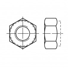 ISO 10512 Гайка 20 шестигранная с нейлоновым кольцом, сталь 10.9, цинк