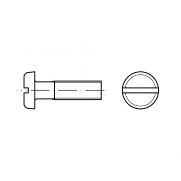 Винт 5х6 с полукруглой головкой прямой шлиц, сталь нержавеющая А2 ISO 1580