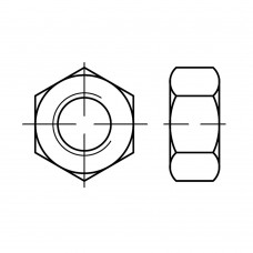 ISO 4032 Гайка 16 шестигранная, левая резьба, сталь нержавеющая А4
