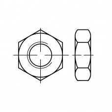 ISO 4035 Гайка 3 шестигранная, низкая, с фаской, сталь