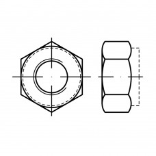 ISO 7040 Гайка 24 шестигранная с нейлоновым вкладышем, сталь, цинк