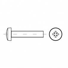 ISO 7045 Винт 2,5* 5 c полукруглой головкой крестообразный шлиц PZ, сталь 4.8, цинк