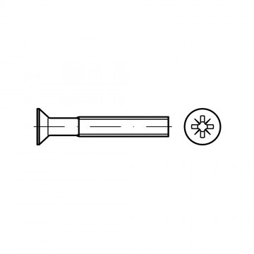 Винт 2,5х6 с потайной головкой крестообразный шлиц PZ, сталь 4.8, цинк ISO 7046-1