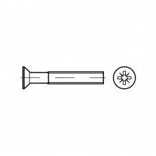 ISO 7046-1 Винт 3* 12 с потайной головкой крестообразный шлиц PZ, сталь 4.8, цинк