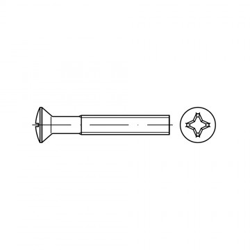 Винт 8х45 с полупотайной головкой крестообразный шлиц PH, сталь нержавеющая А4 ISO 7047