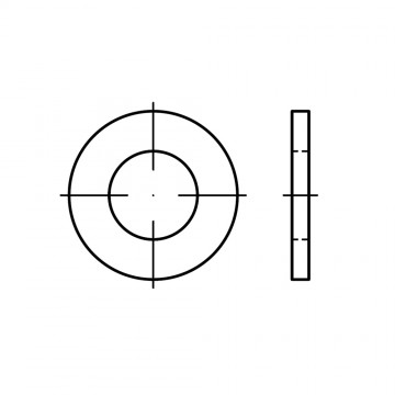 Шайба 1,6 плоская без фаски, сталь ISO 7089