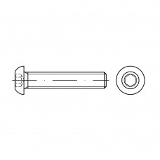 ISO 7380-1 Винт 8* 8 полукруг внутренний шестигранник, сталь 10.9