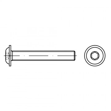 Винт 8х30 полукруг внутренний шестигранник, сталь 10.9 ISO 7380-2
