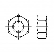 ISO 8673 Гайка 10* 1 шестигранная с мелкой резьбой, латунь