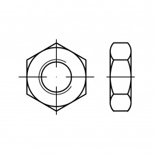 ISO 8675 Гайка 10 шестигранная с мелкой резьбой, сталь, цинк